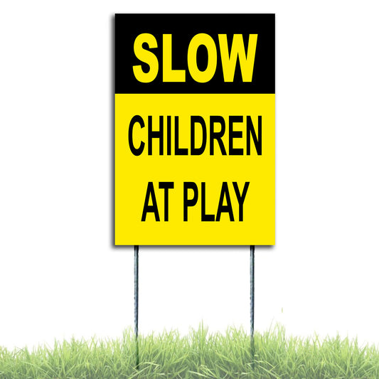 Slow Children At Play Yard Sign