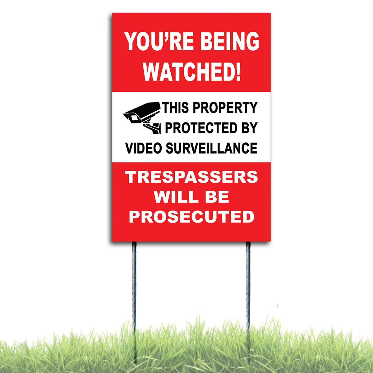 You're Being Watched This Property Protected By Video Surveillance Yard Sign