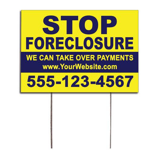 Stop Foreclosure Customized Yard Sign