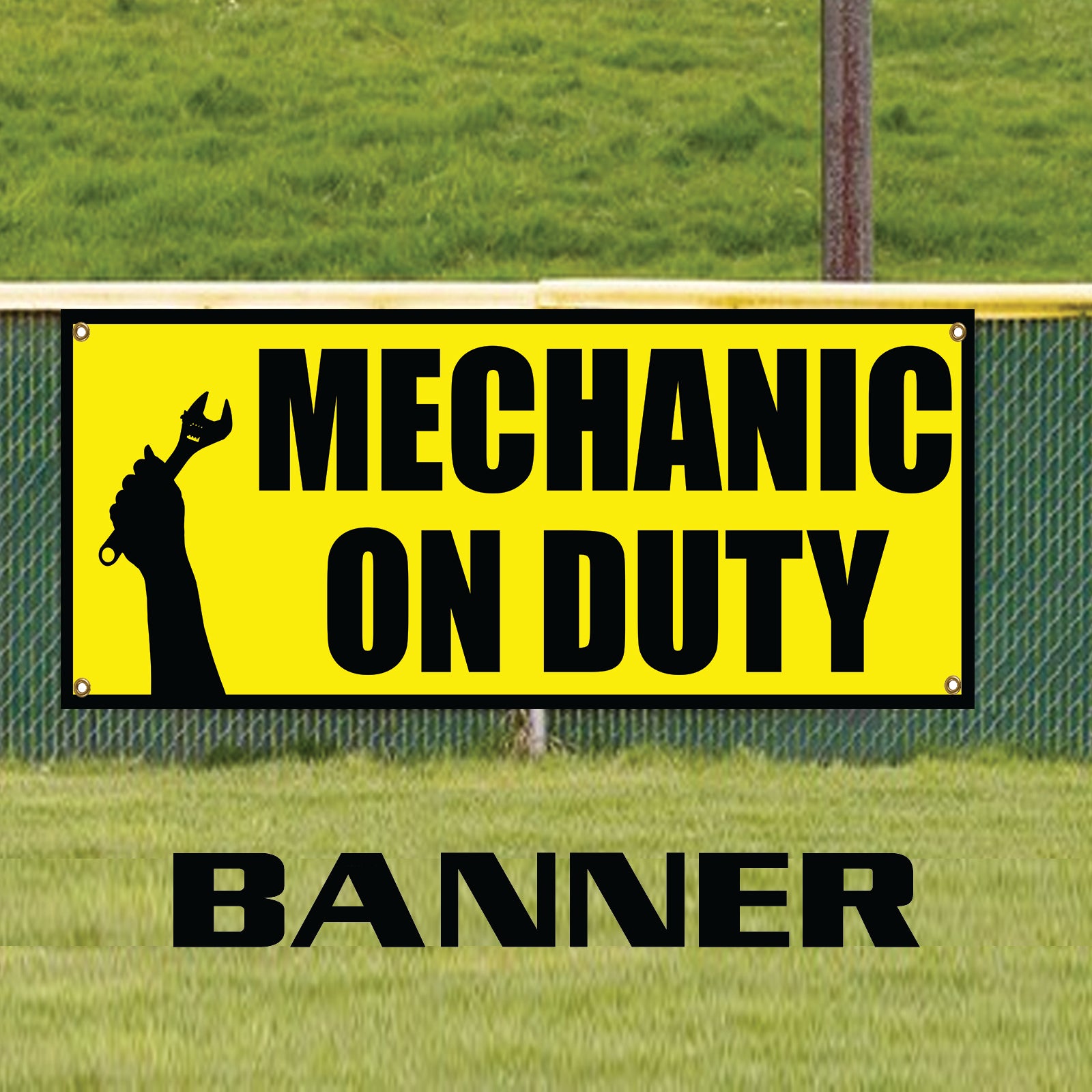 Mechanic On Duty Garage Marketing Advertising Vinyl | Banner Sign ...