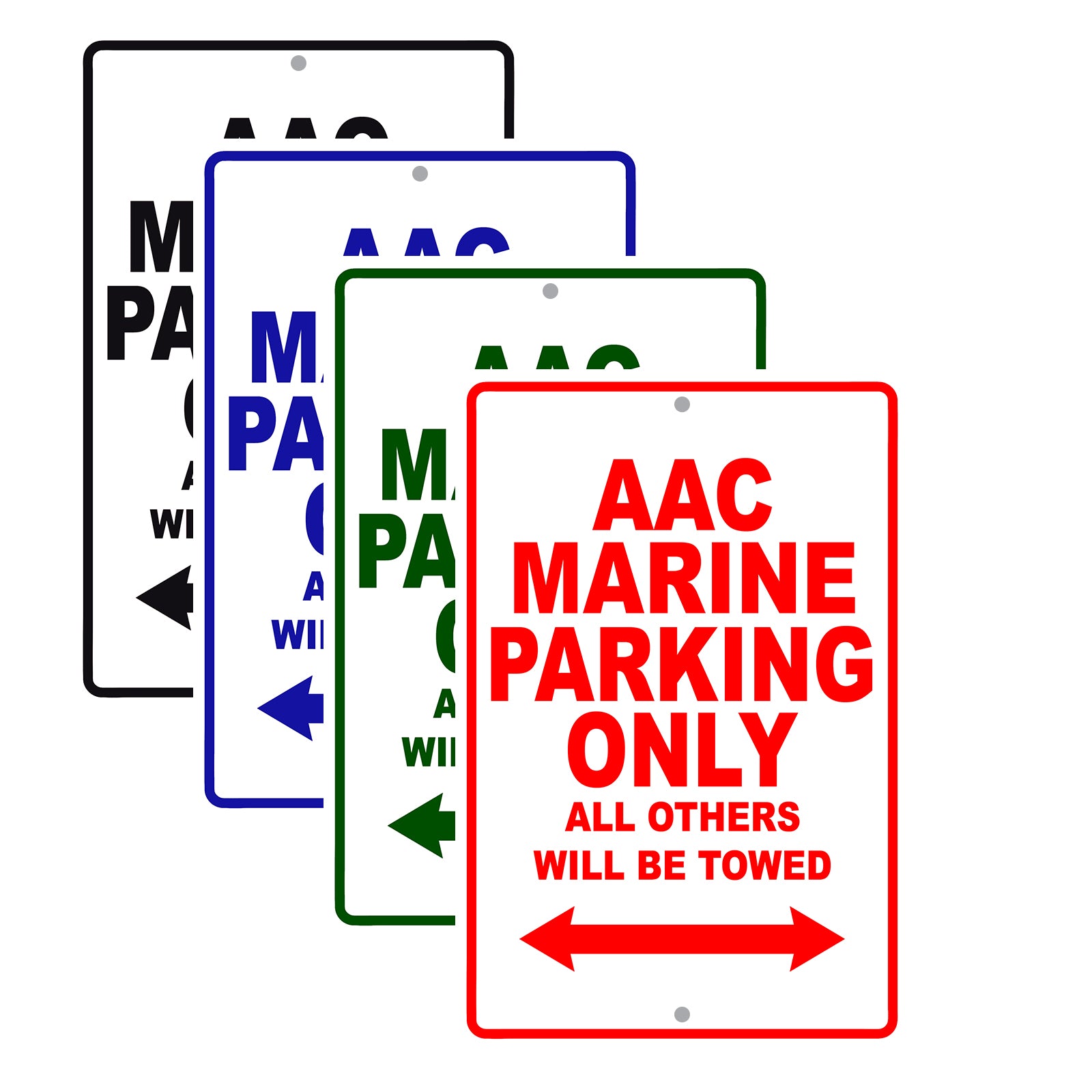 ACC Marine Parking Only Sign All Others Will Be Towed Sea Ocean Beach Lake Boat Aluminum Metal Sign Plate