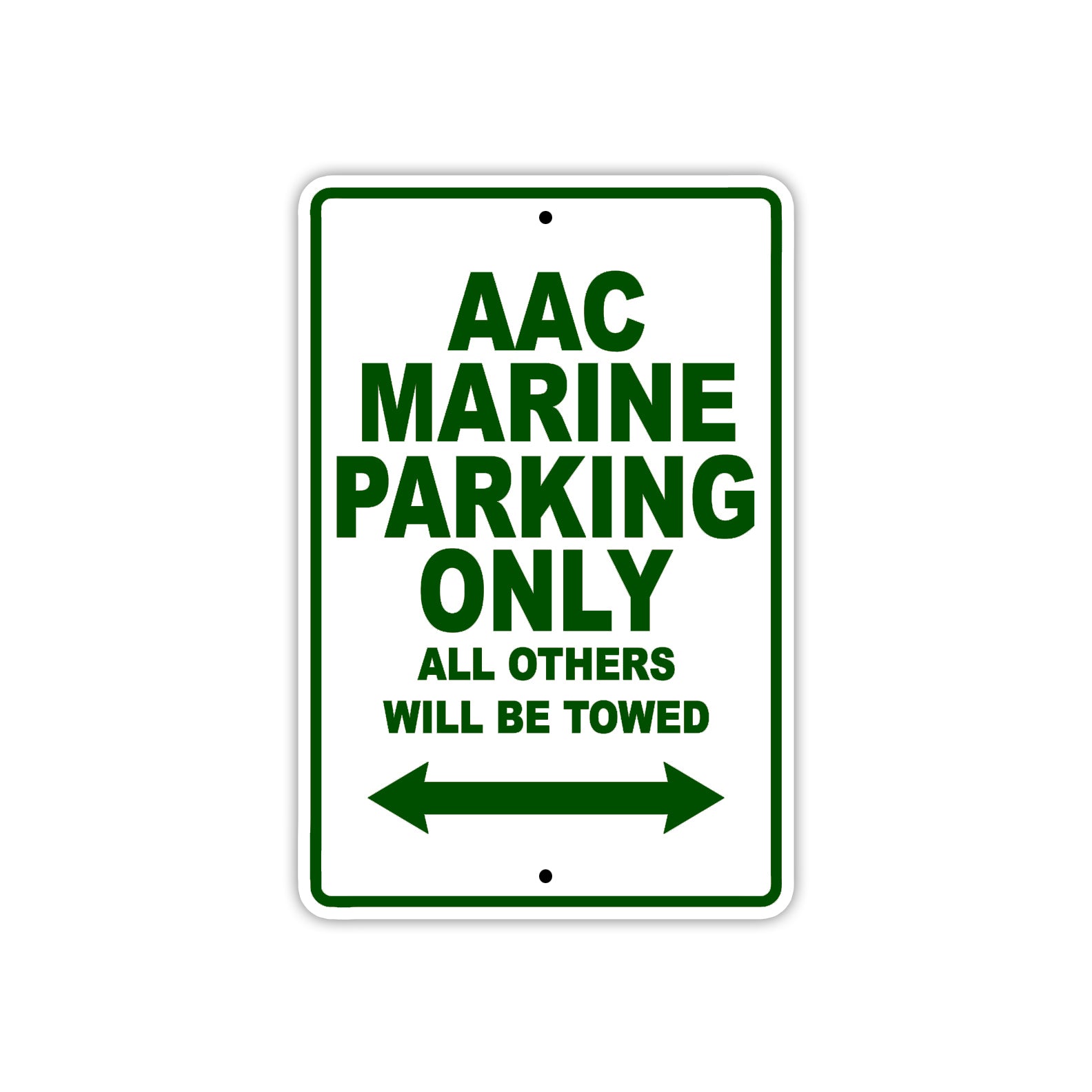 ACC Marine Parking Only All Others Will Be Towed Sea Ocean Beach Lake Boat Aluminum Metal Sign Plate