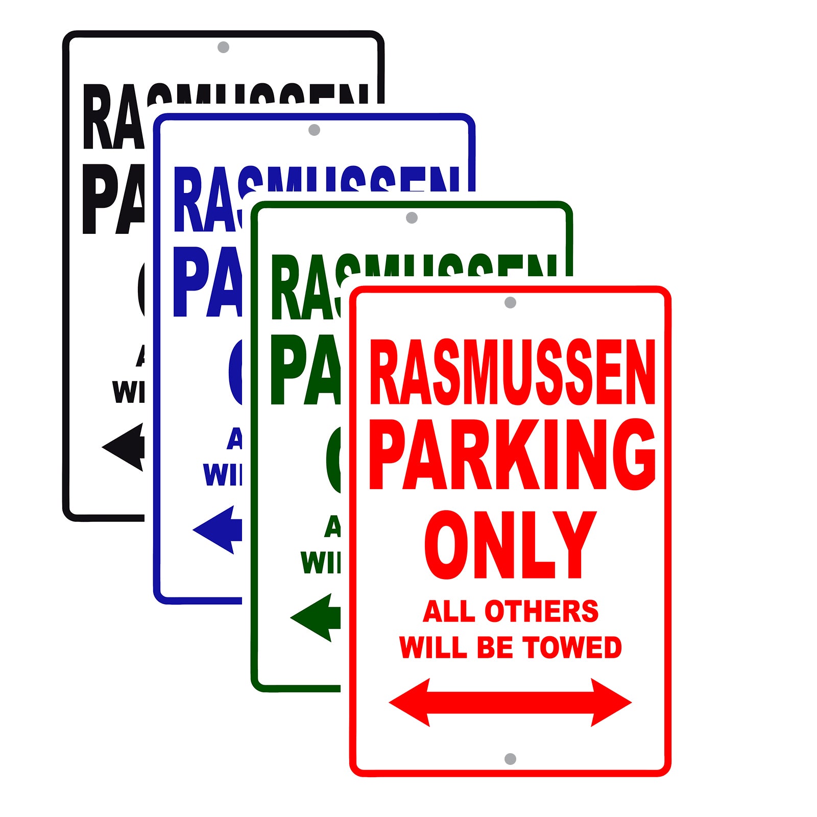 Rasmussen Parking Only All Others Will Be Towed Sea Ocean Beach Lake Boat Aluminum Metal Sign Plate
