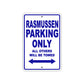 Rasmussen Parking Only All Others Will Be Towed Sea Ocean Beach Lake Boat Aluminum Metal Sign Plate