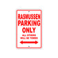 Rasmussen Parking Only All Others Will Be Towed Sea Ocean Beach Lake Boat Aluminum Metal Sign Plate