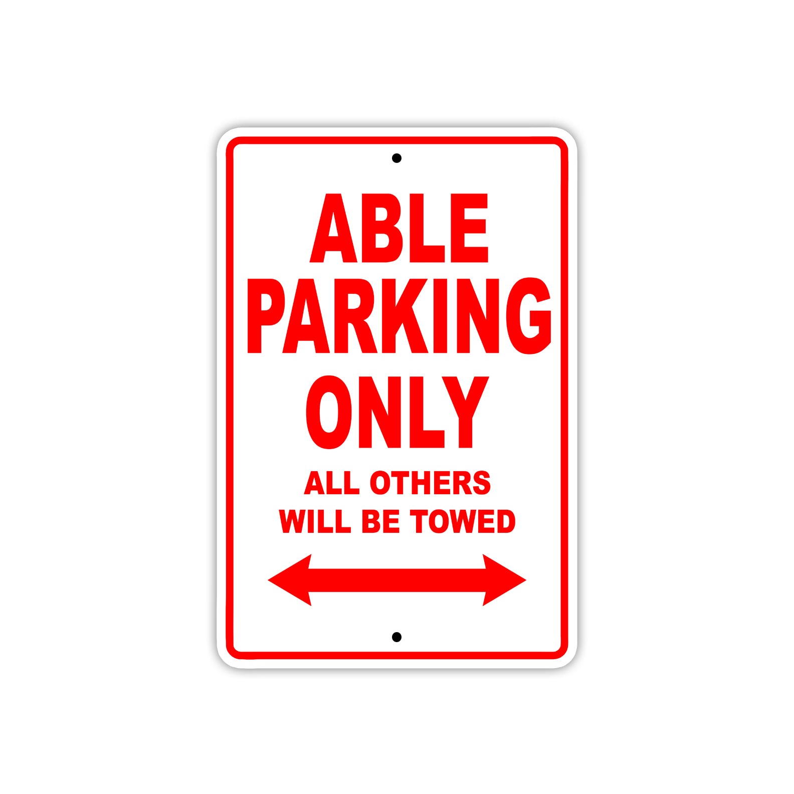 Able Parking Only All Others Will Be Towed Sea Ocean Beach Lake Boat Aluminum Metal Sign Plate