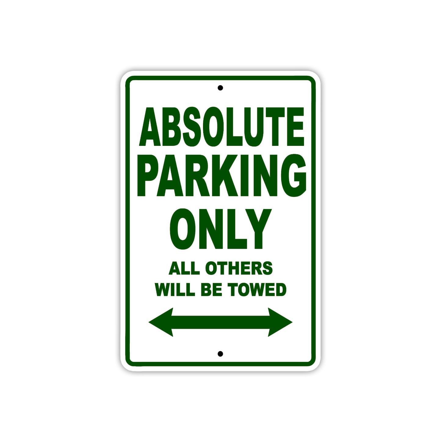 Absolute Parking Only All Others Will Be Towed Sea Ocean Beach Lake Boat Aluminum Metal Sign Plate