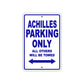 Achilles Parking Only All Others Will Be Towed Sea Ocean Beach Lake Boat Aluminum Metal Sign Plate