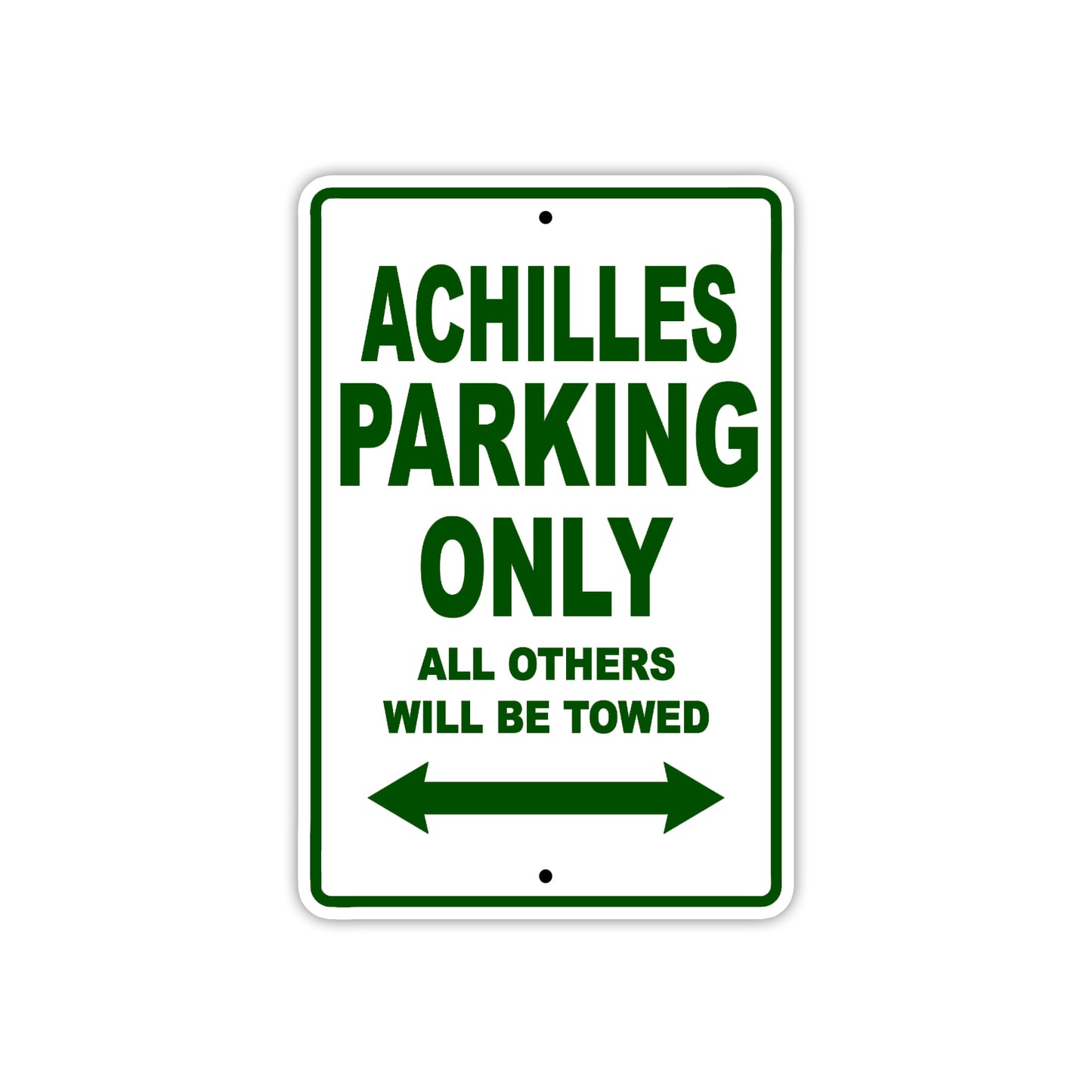 Achilles Parking Only All Others Will Be Towed Sea Ocean Beach Lake Boat Aluminum Metal Sign Plate
