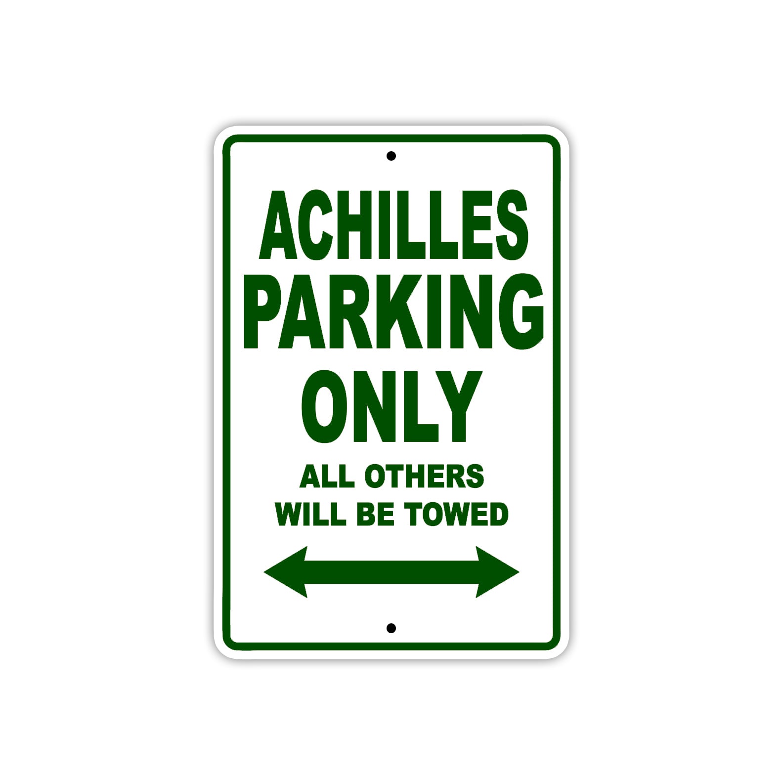 Achilles Parking Only All Others Will Be Towed Sea Ocean Beach Lake Boat Aluminum Metal Sign Plate