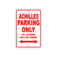 Achilles Parking Only All Others Will Be Towed Sea Ocean Beach Lake Boat Aluminum Metal Sign Plate