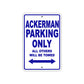 Ackerman Parking Only All Others Will Be Towed Sea Ocean Beach Lake Boat Aluminum Metal Sign Plate