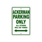 Ackerman Parking Only All Others Will Be Towed Sea Ocean Beach Lake Boat Aluminum Metal Sign Plate