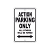 Action Parking Only All Others Will Be Towed Sea Ocean Beach Lake Boat Aluminum Metal Sign Plate