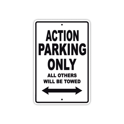 Action Parking Only All Others Will Be Towed Sea Ocean Beach Lake Boat Aluminum Metal Sign Plate