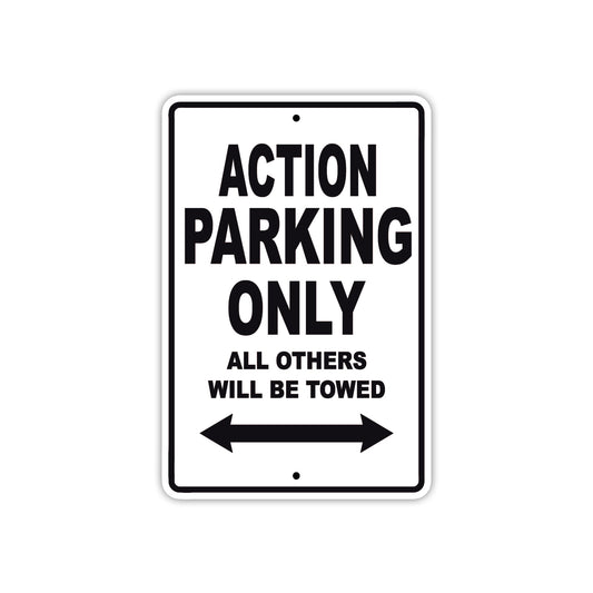 Action Parking Only All Others Will Be Towed Sea Ocean Beach Lake Boat Aluminum Metal Sign Plate