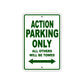 Action Parking Only All Others Will Be Towed Sea Ocean Beach Lake Boat Aluminum Metal Sign Plate