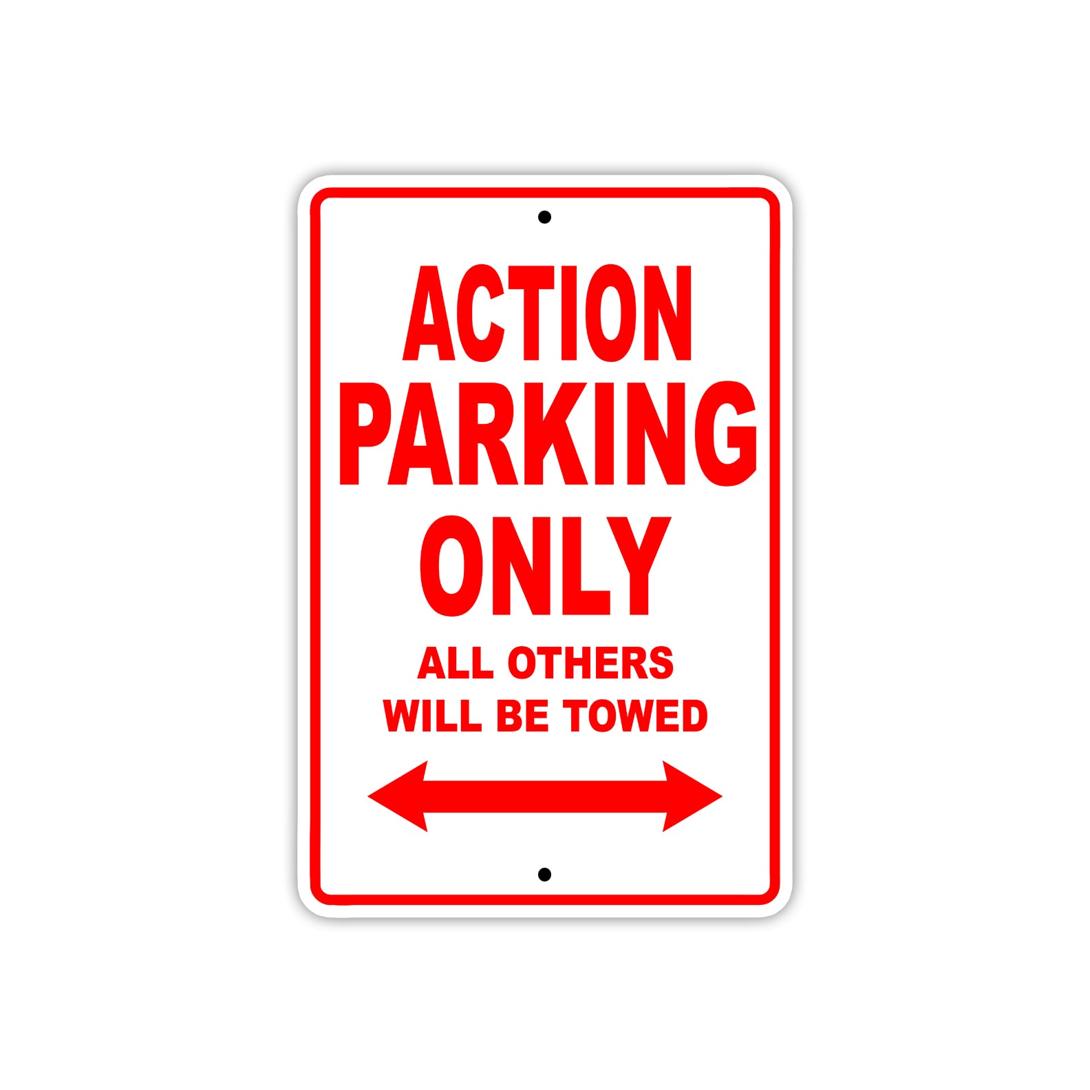 Action Parking Only All Others Will Be Towed Sea Ocean Beach Lake Boat Aluminum Metal Sign Plate
