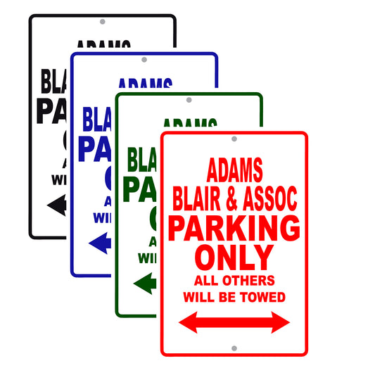 Adams Blair & Assoc Parking Only All Others Will Be Towed Sea Ocean Beach Lake Boat Aluminum Metal Sign Plate