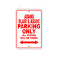 Adams Blair & Assoc Parking Only All Others Will Be Towed Sea Ocean Beach Lake Boat Aluminum Metal Sign Plate