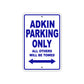 Adkin Parking Only All Others Will Be Towed Sea Ocean Beach Lake Boat Aluminum Metal Sign Plate
