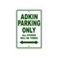 Adkin Parking Only All Others Will Be Towed Sea Ocean Beach Lake Boat Aluminum Metal Sign Plate