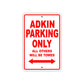Adkin Parking Only All Others Will Be Towed Sea Ocean Beach Lake Boat Aluminum Metal Sign Plate