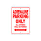 Adrenaline Parking Only All Others Will Be Towed Sea Ocean Beach Lake Boat Aluminum Metal Sign Plate