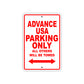 Advance USA Parking Only All Others Will Be Towed Sea Ocean Beach Lake Boat Aluminum Metal Sign Plate