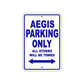 Aegis Parking Only All Others Will Be Towed Sea Ocean Beach Lake Boat Aluminum Metal Sign Plate