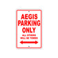 Aegis Parking Only All Others Will Be Towed Sea Ocean Beach Lake Boat Aluminum Metal Sign Plate