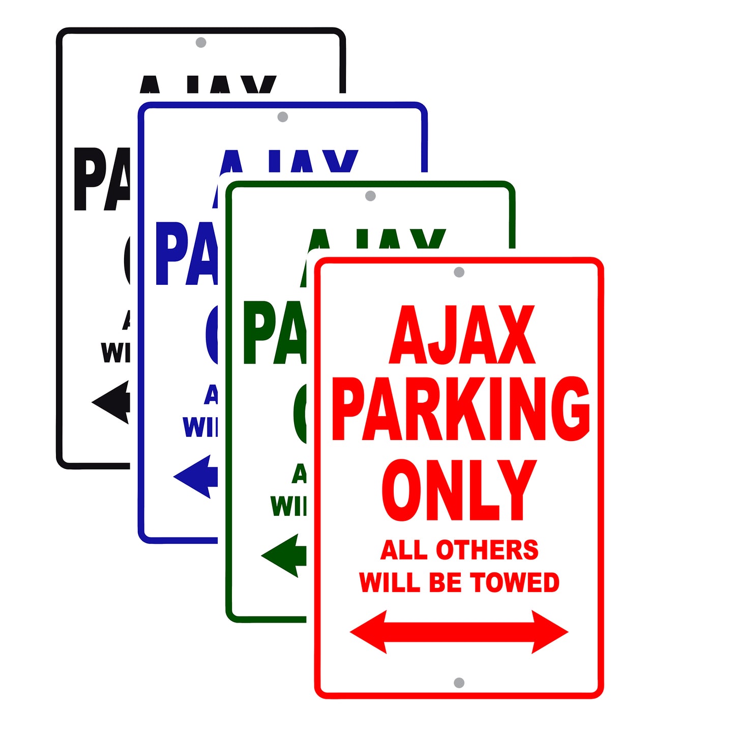 Ajax Parking Only All Others Will Be Towed Sea Ocean Beach Lake Boat Aluminum Metal Sign Plate