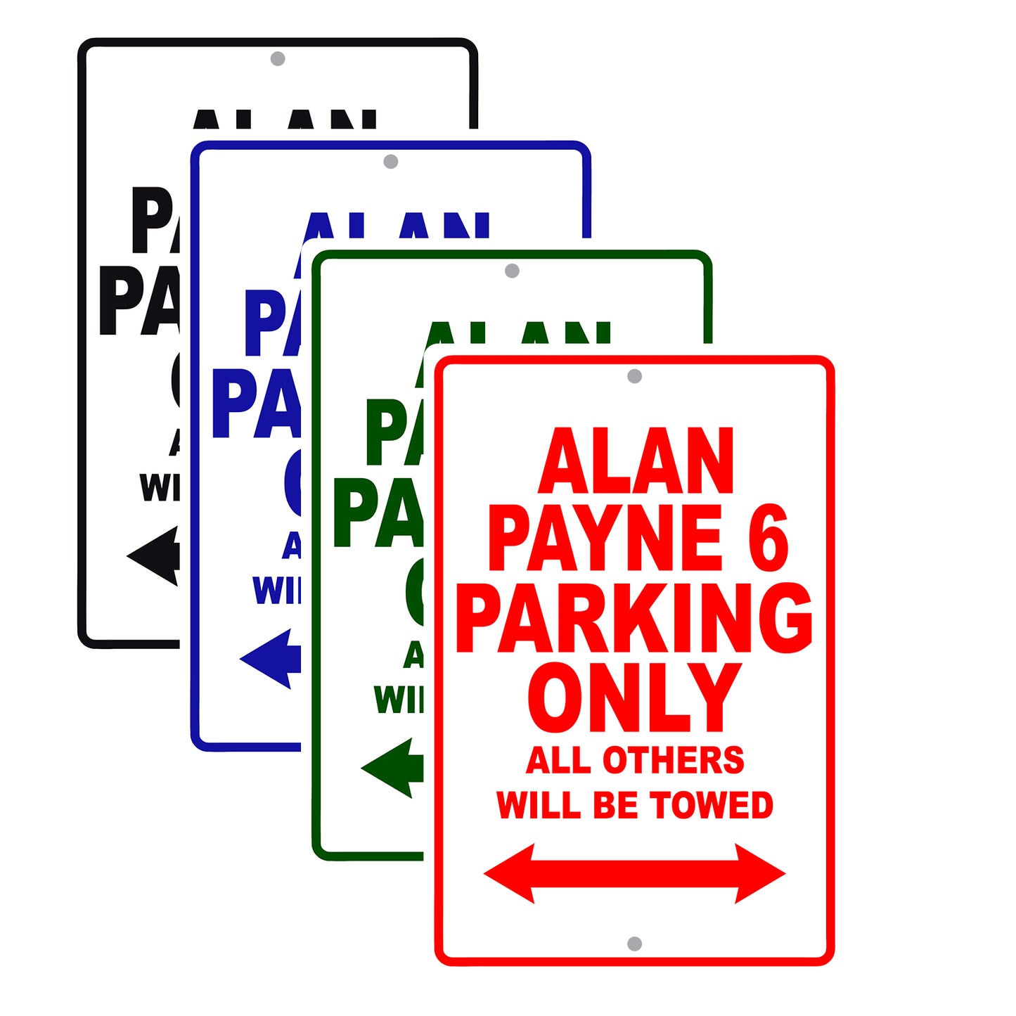 Alan Payne 6 Parking Only All Others Will Be Towed Sea Ocean Beach Lake Boat Aluminum Metal Sign Plate
