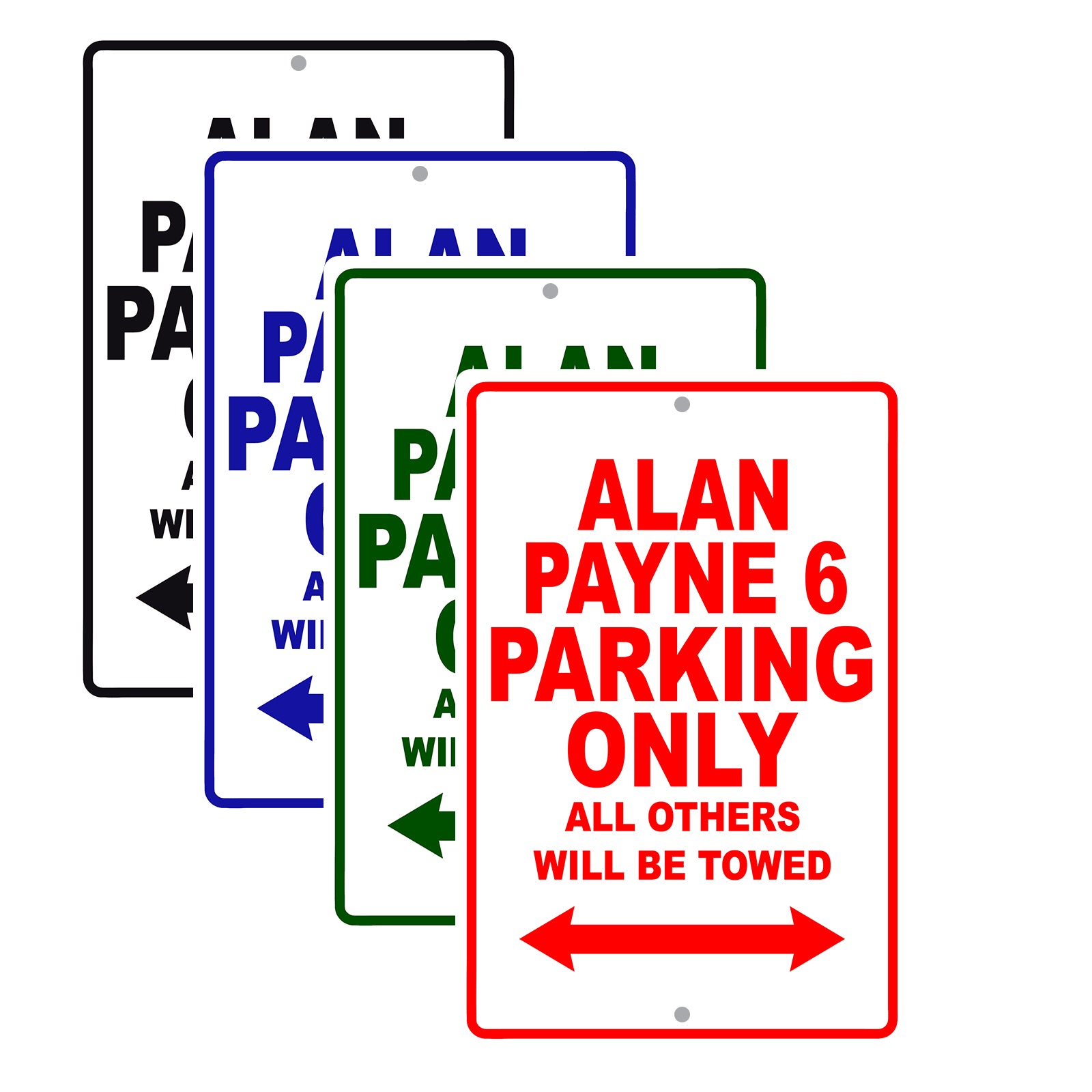 Alan Payne 6 Parking Only All Others Will Be Towed Sea Ocean Beach Lake Boat Aluminum Metal Sign Plate