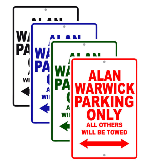 Alan Warwick Parking Only All Others Will Be Towed Sea Ocean Beach Lake Boat Aluminum Metal Sign Plate