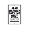 Alan Warwick Parking Only All Others Will Be Towed Sea Ocean Beach Lake Boat Aluminum Metal Sign Plate