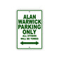 Alan Warwick Parking Only All Others Will Be Towed Sea Ocean Beach Lake Boat Aluminum Metal Sign Plate