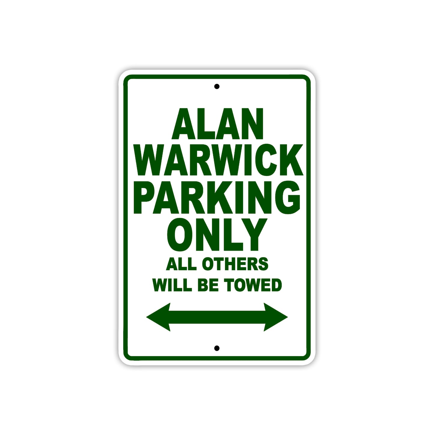 Alan Warwick Parking Only All Others Will Be Towed Sea Ocean Beach Lake Boat Aluminum Metal Sign Plate