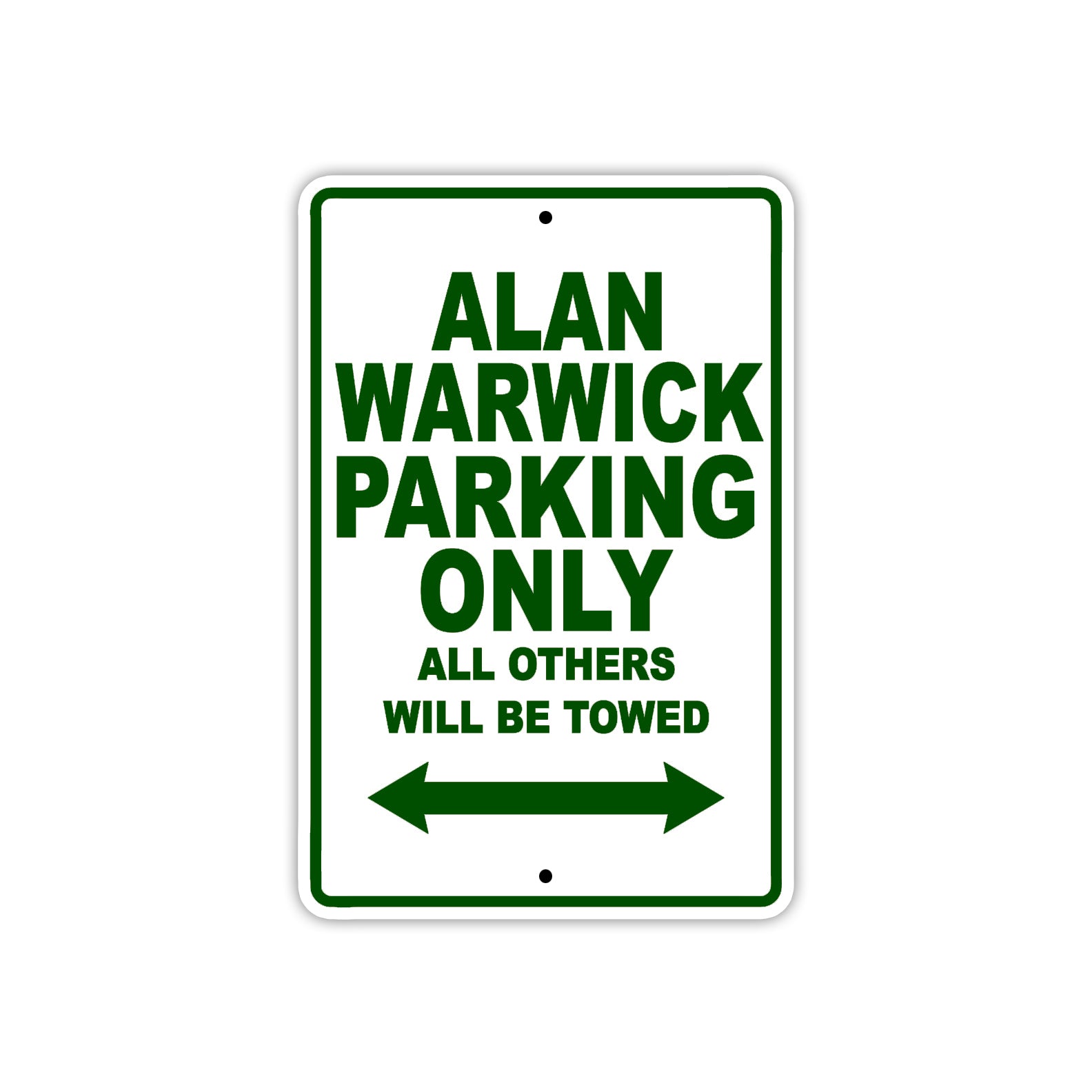 Alan Warwick Parking Only All Others Will Be Towed Sea Ocean Beach Lake Boat Aluminum Metal Sign Plate