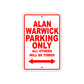 Alan Warwick Parking Only All Others Will Be Towed Sea Ocean Beach Lake Boat Aluminum Metal Sign Plate