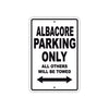 Albacore Parking Only All Others Will Be Towed Sea Ocean Beach Lake Boat Aluminum Metal Sign Plate