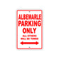 Albemarle Parking Only All Others Will Be Towed Sea Ocean Beach Lake Boat Aluminum Metal Sign Plate