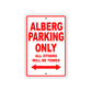 Alberg Parking Only All Others Will Be Towed Sea Ocean Beach Lake Boat Aluminum Metal Sign Plate