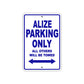 Alize Parking Only All Others Will Be Towed Sea Ocean Beach Lake Boat Aluminum Metal Sign Plate