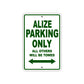 Alize Parking Only All Others Will Be Towed Sea Ocean Beach Lake Boat Aluminum Metal Sign Plate