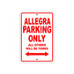 Allegra Parking Only All Others Will Be Towed Sea Ocean Beach Lake Boat Aluminum Metal Sign Plate