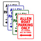 Allen Boat Parking Only All Others Will Be Towed Sea Ocean Beach Lake Boat Aluminum Metal Sign Plate