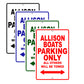 Allison Boats Parking Only All Others Will Be Towed Sea Ocean Beach Lake Boat Aluminum Metal Sign Plate