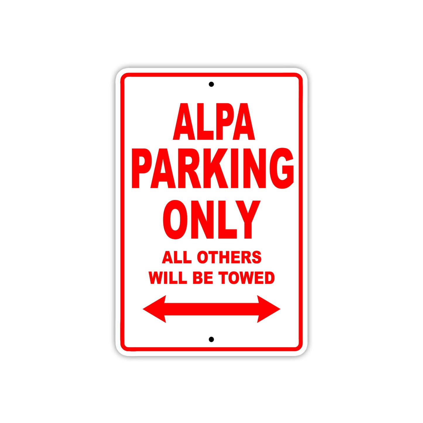 Alpa Parking Only All Others Will Be Towed Sea Ocean Beach Lake Boat Aluminum Metal Sign Plate