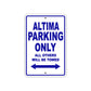 Altima Parking Only All Others Will Be Towed Sea Ocean Beach Lake Boat Aluminum Metal Sign Plate